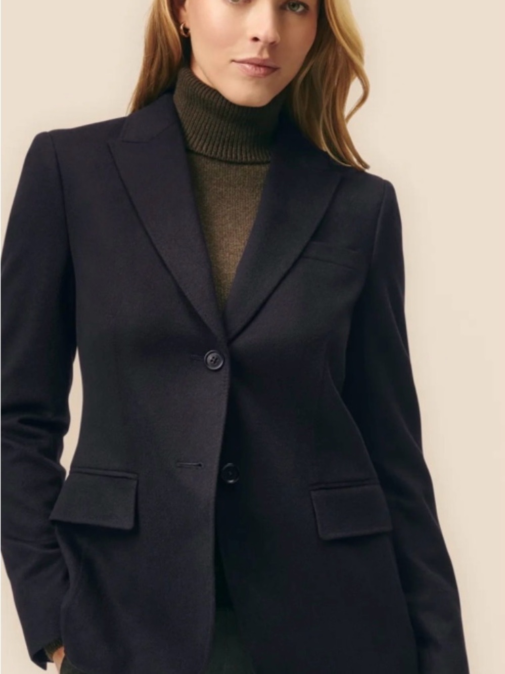Navy Brook’s Brother’s 100% Cashmere Women’s Blazer. Sz 12 - Picture 1 of 9